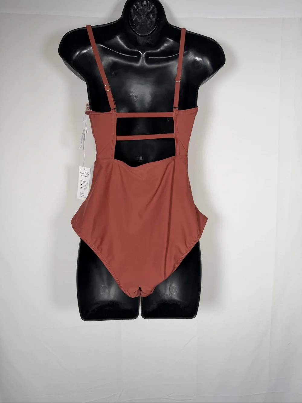 NWT Rust One-Piece Swimsuit with‎ Ruching Stappy Back